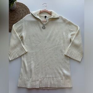 H&M Divided‎ Womens XS Ribbed Knit Sweater With Zip Collar 100% Acrylic
